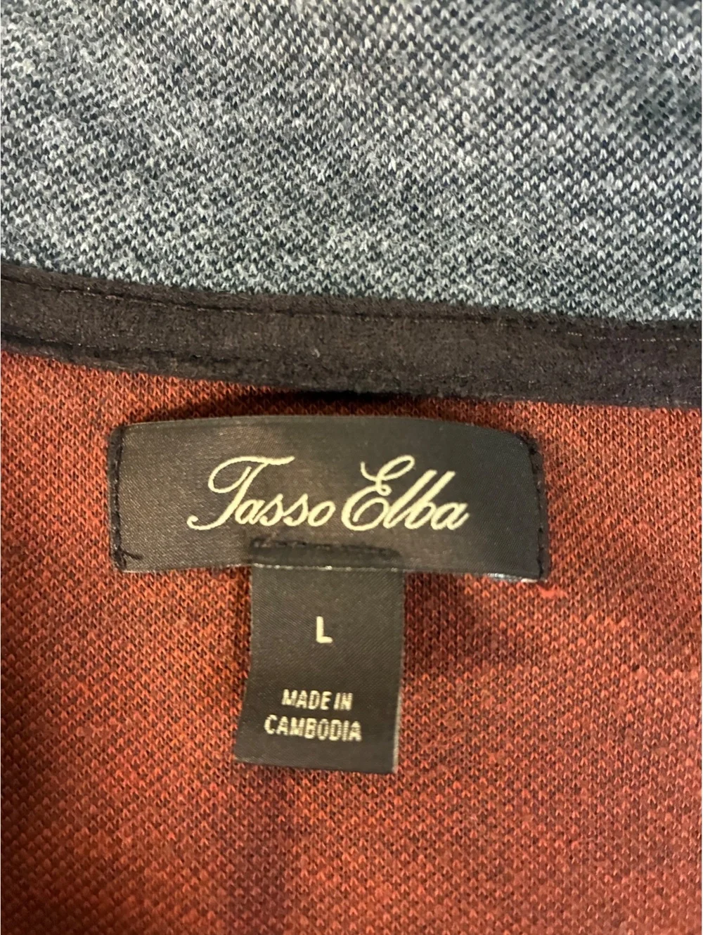 Tasso Elba Men’s Large Rust Quarter Zip Pullover Textured Quiet Luxury Preppy